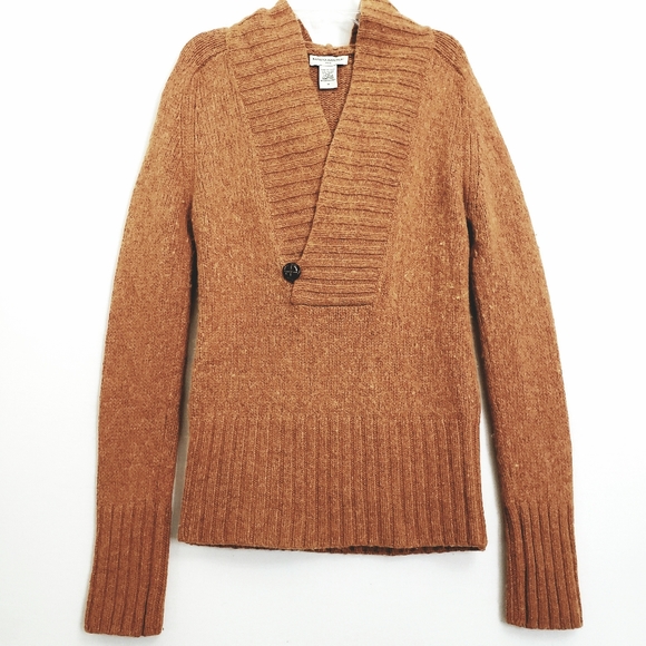 Nwot Banana Republic Rust Tweed Lamb/Angora Blend Hooded Sweater - Picture 14 of 14